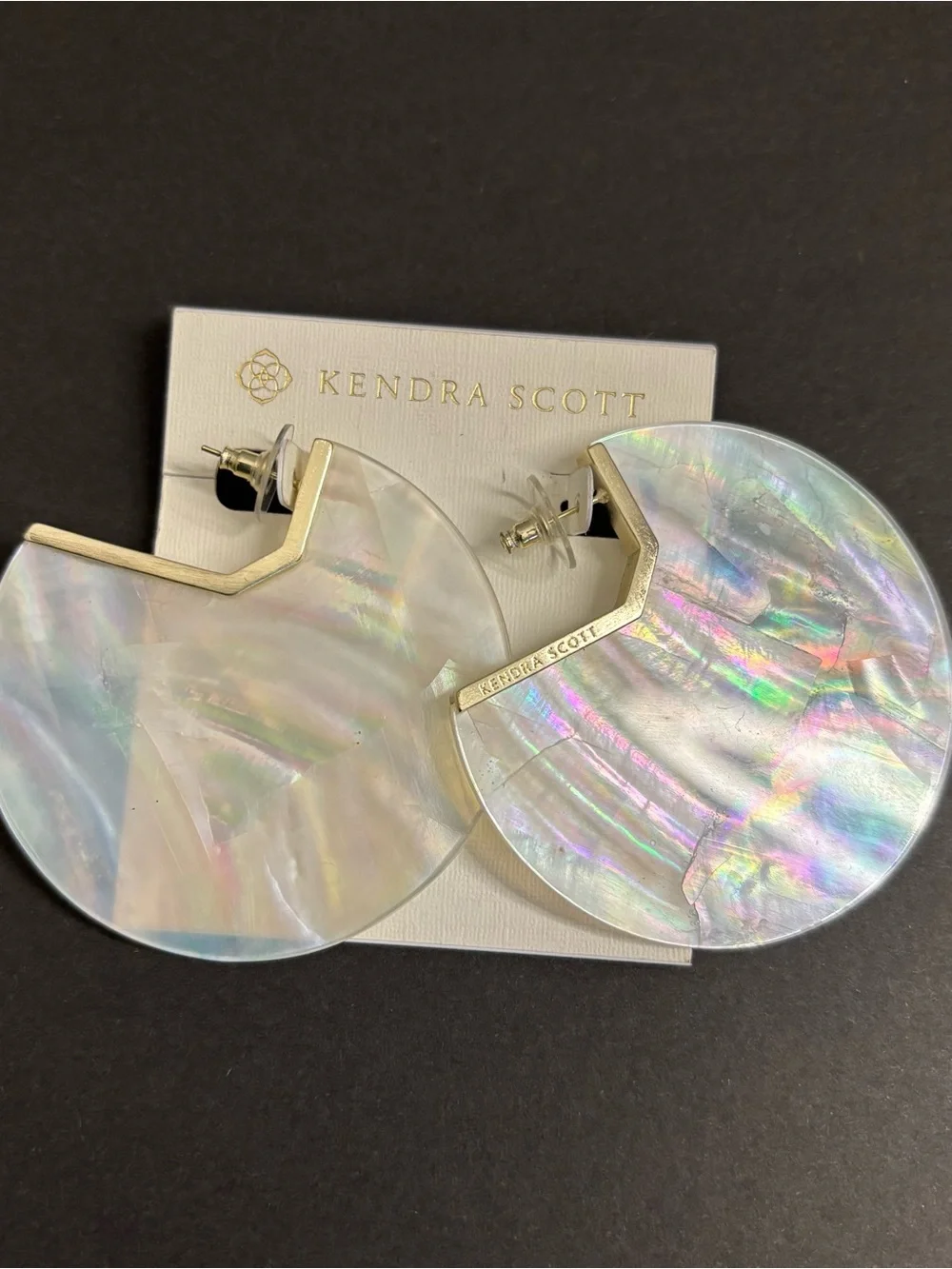Kendra Scott Kai Earring in & Ivory Mother of Pearl disc earrings